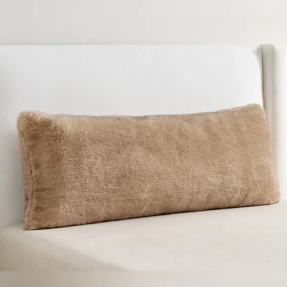 Pottery Barn mink faux fur body pillow cover - Picture 1 of 6
